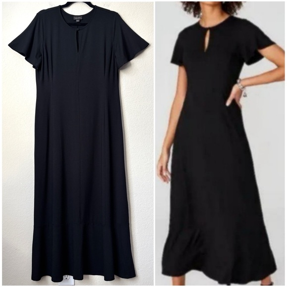 J. Jill Dresses & Skirts - J. Jill Wearever Collection Soft Stretchy Knit Flutter Sleeve Maxi Dress